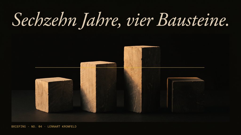 Sixteen years, four blocks - Briefing No. 04